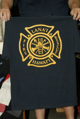 Lanai Fire Department Rescue T Shirt Xl First Responder Hawaii