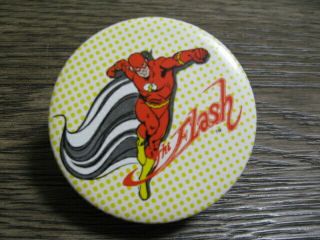 Vintage 1982 The Flash Pinback Button 2 1/4 " Dc Comics One Stop Posters