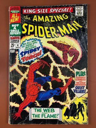 Spider - Man Annual 4 Marvel Comics Human Torch Appearance Silver Age