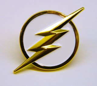 Dc Comics The Flash Tv Series Lightning Bolt White Logo Metal Enamel Pin