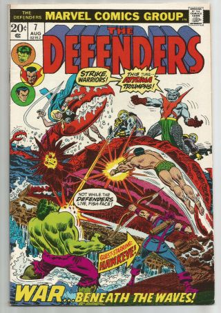 The Defenders 1972 7 Marvel Comics Vf Or Better