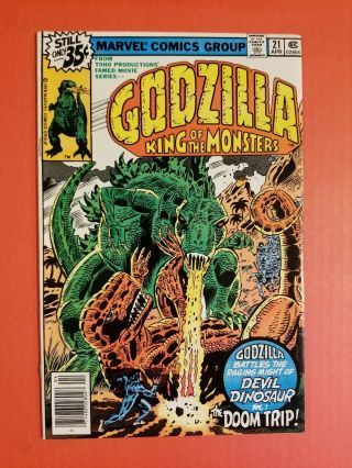 Godzilla King Of The Monsters 21 (1977) Marvel Comics Devil Dinosaur