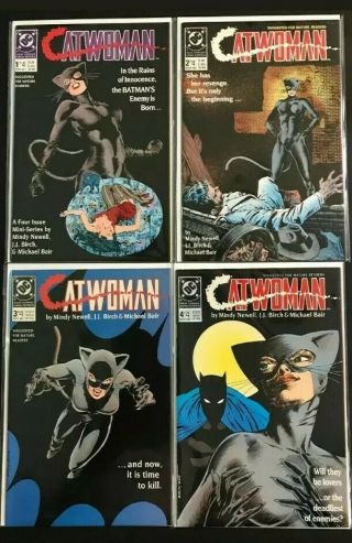 Catwoman 1 - 4 1989 Origin Story Mini - Series Complete Set Dc Newell Birch