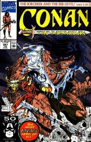 Conan The Barbarian (marvel) 241 1991 Fn Stock Image