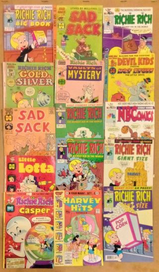 Harvey Classics,  Richie Rich,  Hot Stuff,  Sad Sack,  More.  15 Harvey Comics