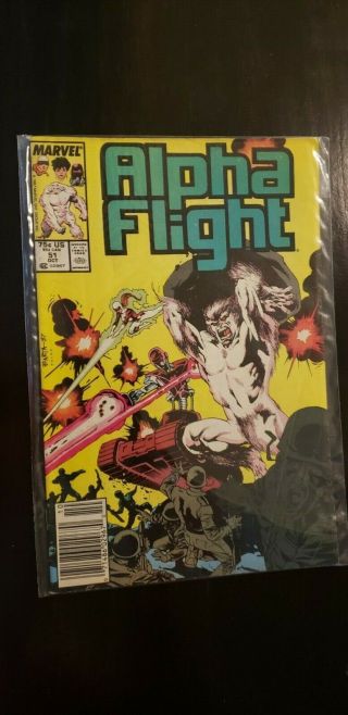 Alpha Flight 51 (oct 1987) Key: 1st Marvel Jim Lee Work