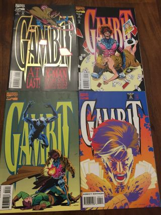 Gambit 1,  2,  3,  & 4 (dec 1993,  Jan 1994,  Feb 1994,  Mar 1994,  Marvel) Full Set