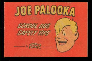 Joe Palooka School Bus Safety Tips Nn Not In Guide Mini - Comic Promo 1950 Vg,