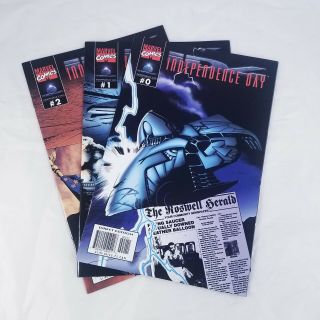 Independence Day (1996) Complete Set Of 3 (0 - 2) Nm - Roswell,  Ufo 