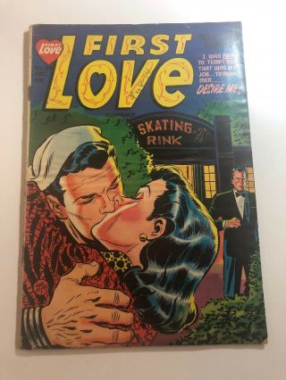 First Love 35 (1953) Harvey Comics - Skating Rink Kiss Cover Romance Lee Elias