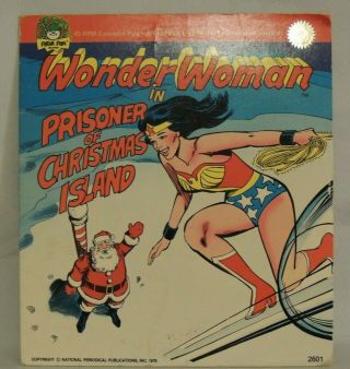 Vintage 1978 Wonder Woman Record Christmas Themed Peter Pan Little Lp