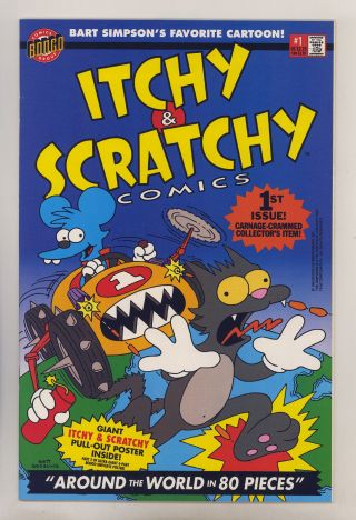 Itchy & Scratchy Comics 1 Nm Groening Based On Simpsons Cartoons,  Poster Intact