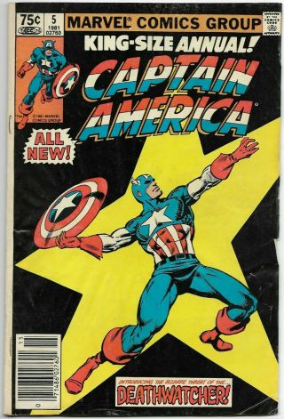 Captain America King - Size Annual 5 - Deathwatcher Marvel Comics 1981