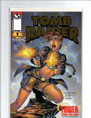 Tomb Raider 1 Tower Records Gold Variant - Image - Sexy Superheroine - Near