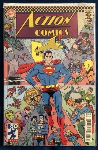 Action Comics 1000 (2018 Dc) 1960’s Variant Cover By Michael Allred (superman)