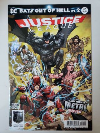 Justice League 32 (2017) Dc Comics 1st Print Dark Knights Metal Tie - In Nm