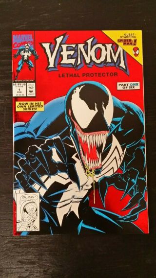 1993 Marvel Comics Venom Lethal Protector 1 Red Foil Cover Vf/nm Flat Rate S/h