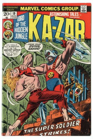 Astonishing Tales 19 Nm 9.  4 White Pages Ka - Zar Marvel 1973