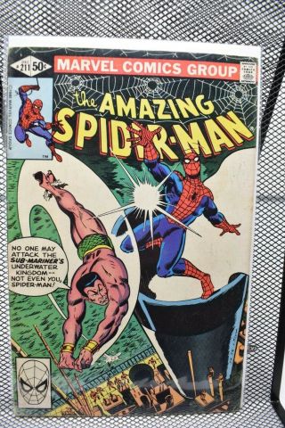 Spider - Man 211 Marvel Comics 1980 Marv Wolfman The Savage Sub - Mariner