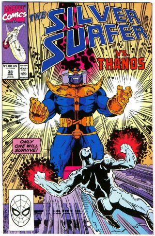 Silver Surfer 38 Thanos Jim Starlin Ron Lim Marvel Copper Age 1990 Bin