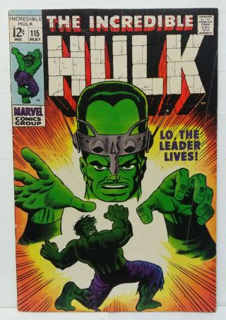 The Incredible Hulk 115 Silver Age Marvel Comics 1969 The Leader Stan Lee 115