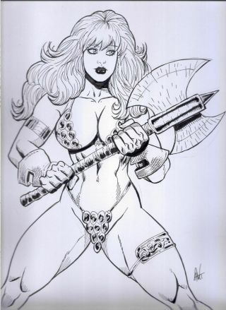 Red Sonja 3 Sexy Ink Pinup Art Comic Page By Nato