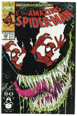 Spider - Man 346 White Pages.  Venom,  Black Cat.  Erik Larsen Cover.