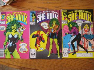 Sensational She - Hulk Vol 2 S 1,  3,  4 (1989) Spider - Man Guest Stars In 3.  Vf.