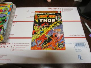 Marvel Team - Up 26 Human Torch Thor With Marvel Value Stamp Marvel Comics