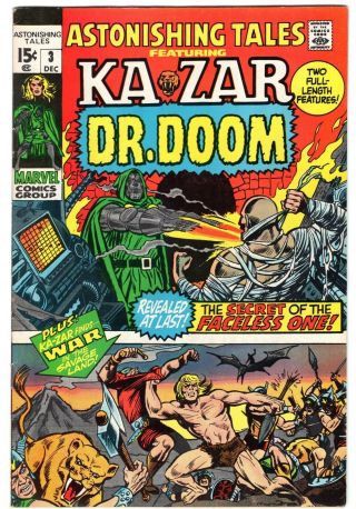Astonishing Tales 3 1970 Barry Smith Ka - Zar Wally Wood Marvel Bronze Age Comic