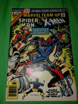 Marvel Comics King - Size Annual Marvel Team - Up 1 1976 Spider - Man X - Men6.  0 To 6.  5