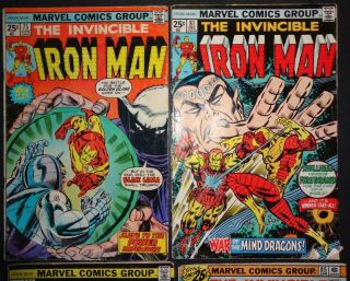 Iron Man 75,  81,  84,  85; 4 - iss lot; 2.  0 - 3.  5 Black Lama/Firebrand BV$11 50 Off 3