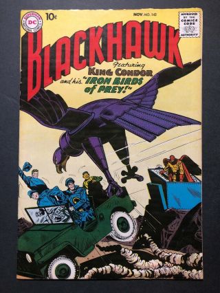 Blackhawk 142 (nov 1959,  Dc) Classic Military War Comic Book Superhero Series
