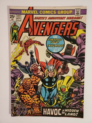 Avengers 127 (vg,  4.  5) 1974 Fantastic Four,  Inhumans Cover & Appearance