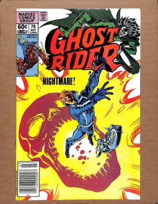 Ghost Rider 78 - Near 9.  0 Nm - Johnny Blaze Dead Or Alive Marvel Comics