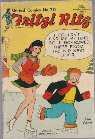 Fritzi Ritz No.  20 United Comics Jan - Feb.  1952 Fair