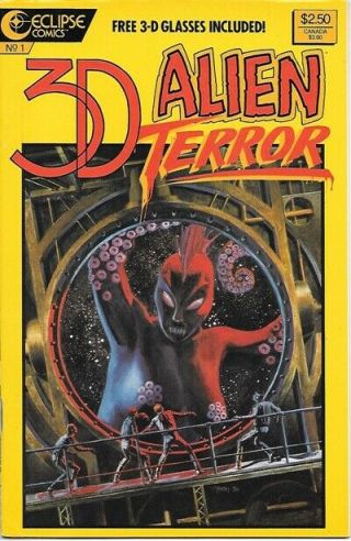 3 - D Alien Terror Comic Book 1 Eclipse Comics 1986 Near Unread