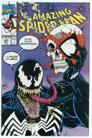 Spider - Man 347 White Pages.  Venom,  Black Cat.  Erik Larsen Cover.