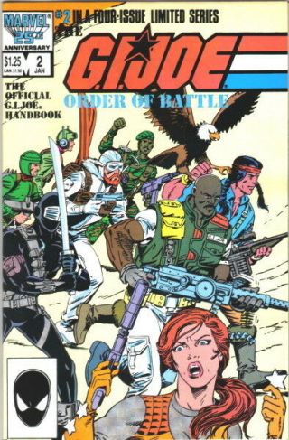 The G.  I.  Joe Order Of Battle Comic Book 2 Marvel Comics 1987 Near Unread