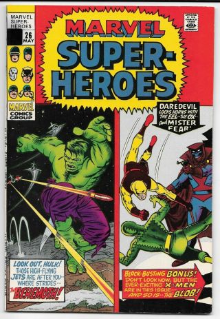 1970 Marvel - Heroes 26 Hulk Daredevil Comic Book - Bronze Age