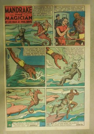 Mandrake The Magician By Lee Falk And Phil Davis 7/8/1945 Tabloid Size Page