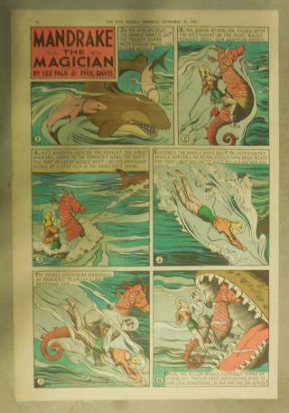 Mandrake The Magician By Lee Falk And Phil Davis 9/23/1945 Tabloid Size Page