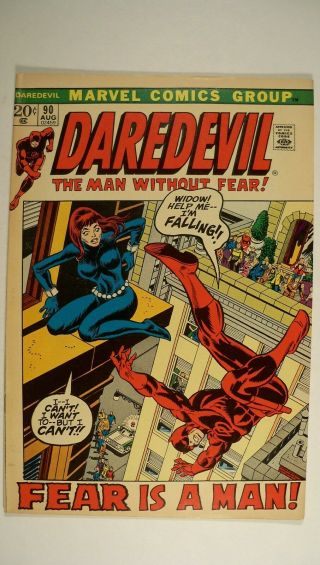 Daredevil 90 (aug.  1972,  Marvel) Black Widow,  Grade 7.  5 - 8.  0