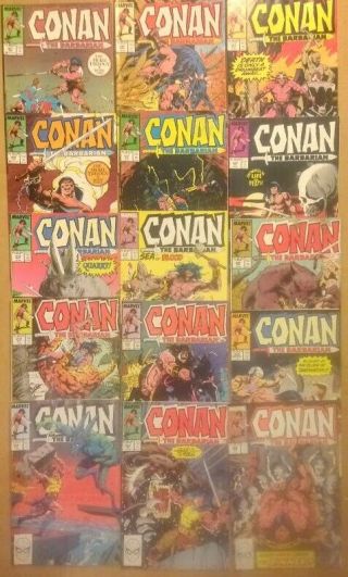 Conan The Barbarian 207 Scattered Thru 228.  Set Of 15 Marvel Comics