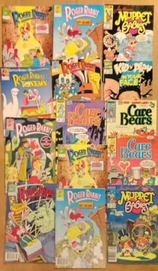 Roger Rabbit,  Muppet Babies,  Care Bears,  More.  Set Of 14 Comics