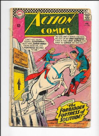 1966 Dc Action Comics 336 1st Appearance Ak - Var Flamebird Phantom Zone Low Grade