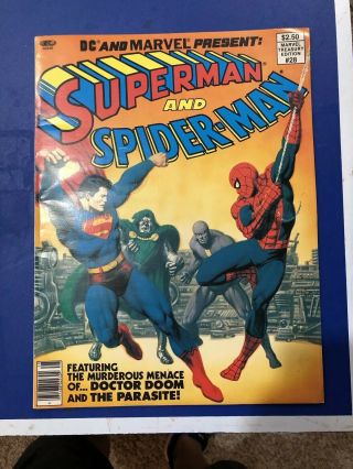 Superman And Spiderman Comic Book Marvel Treasury Edition 28