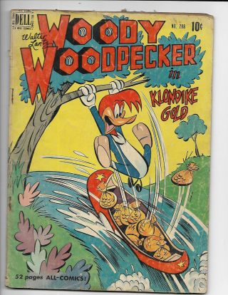 Four Color 288 (fc) Woody Woodpecker Dell 1950 Golden Age Walter Lantz.  Gd 2.  0