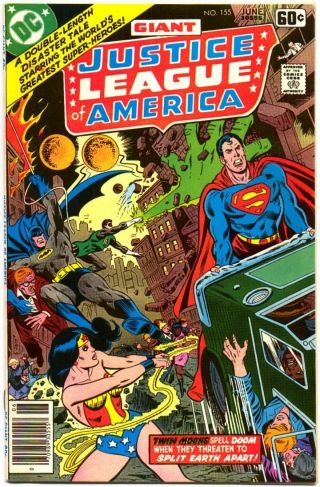 Justice League Of America 155 Vf/nm 9.  0 Superman Batman Dc Bronze Age Giant Bin