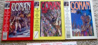 Conan Saga 1,  2,  7 Barry Smith Art Marvel Comics 1987